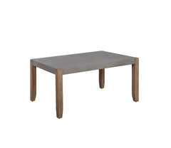Newport 3-Piece Faux Concrete and Wood 36"L Coffee Table with Two 21" Square End Tables - Living Room Sets