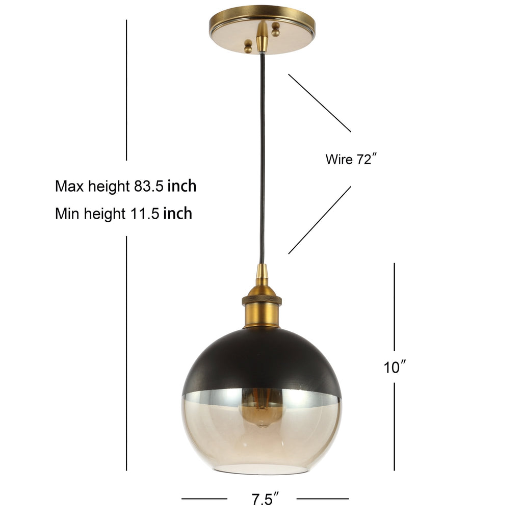 Nixon Adjustable Drop Globe Metal/Glass LED Pendant - Pendant Lights