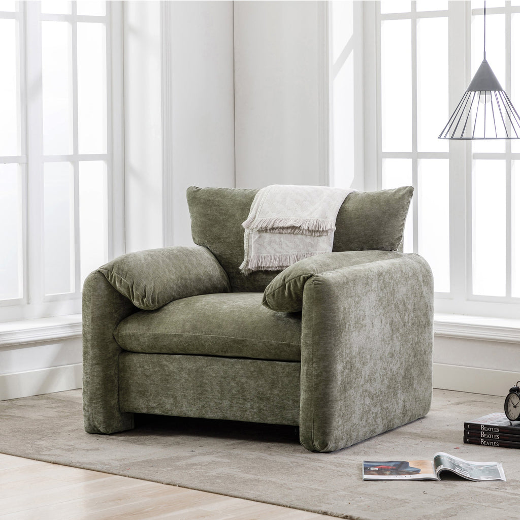 Nolan Oversized Armchair, Chenille - Accent Chairs