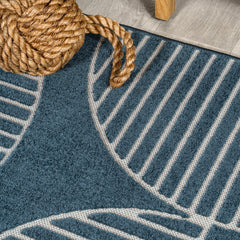 Nordby Geometric Arch Scandi Striped Area Rug - Rugs