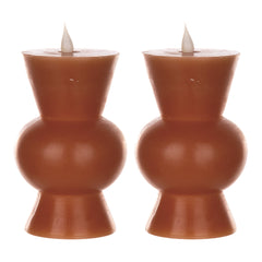 Orange Simplux Designer LED Candle with remote, Set of 2 3.5" x 5.5" - Candles