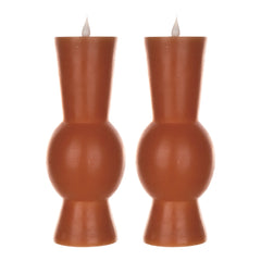 Orange Simplux Designer LED Candle with remote, Set of 2 3.5" x 9.25" - Candles