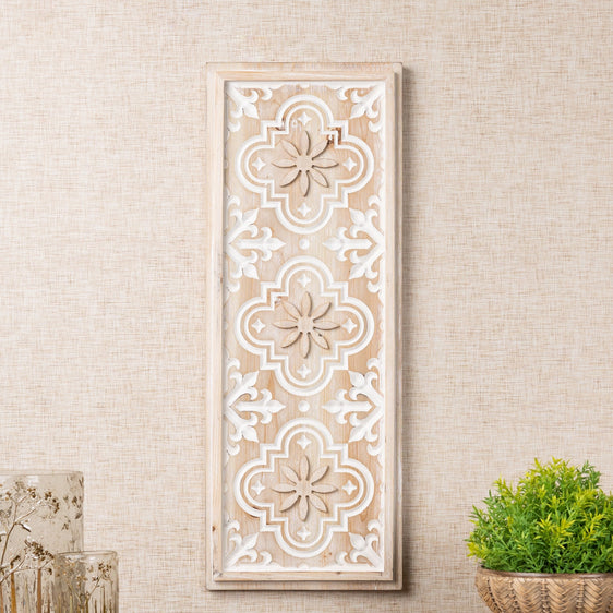 Ornate Carved Wood Wall Panel 31.5" - Wall Art