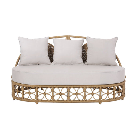 Outdoor Wicker Daybed With Pillows - Outdoor Seating