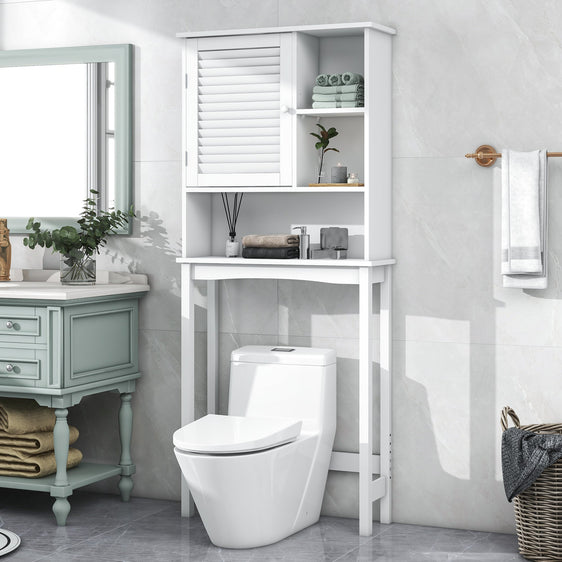 Over The Toilet Shelf Bathroom Storage with Adjustable Shelf Collect Cabinet - Storage and Organization