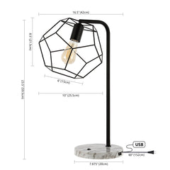 Penta Industrial Farmhouse LED Task Lamp with USB Charging Port - Table Lamps