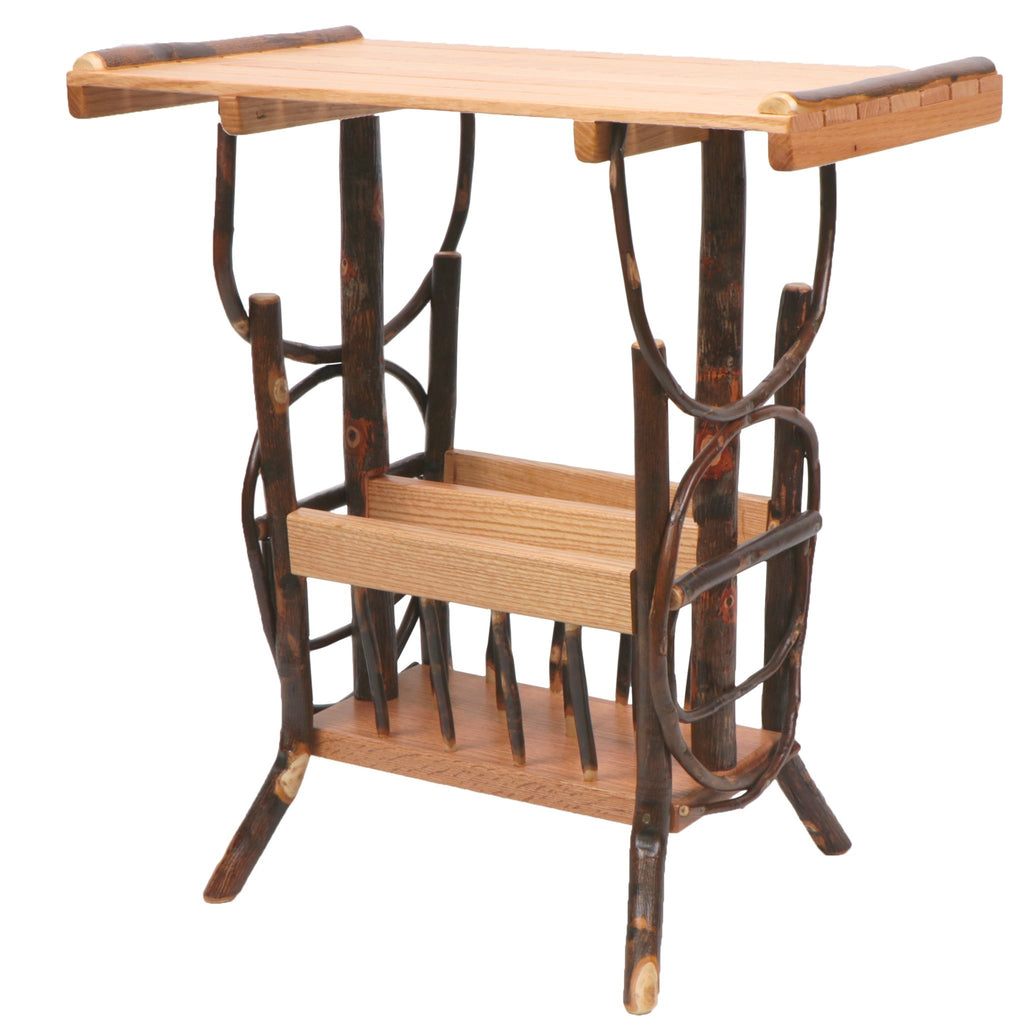 Pier-1-Amish-Handmade-Hickory-and-Oak-Magazine-Rack-End-Table-