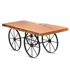 Pier-1-Amish-Handmade-Live-Edge-Wagon-Wheel-Coffee-Table-Home