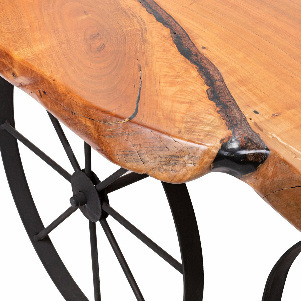 Pier 1 Amish Handmade Live Edge Wagon Wheel Coffee Table - Pier 1