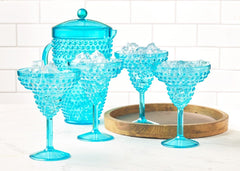 Pier-1-Emma-Aqua-Acrylic-12-oz-Margarita-Glasses,-Set-of-4-Drinkware-Sets