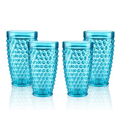 Pier 1 Emma Aqua Acrylic 18 oz Drinking Glasses, Set of 4 - Drinkware Sets