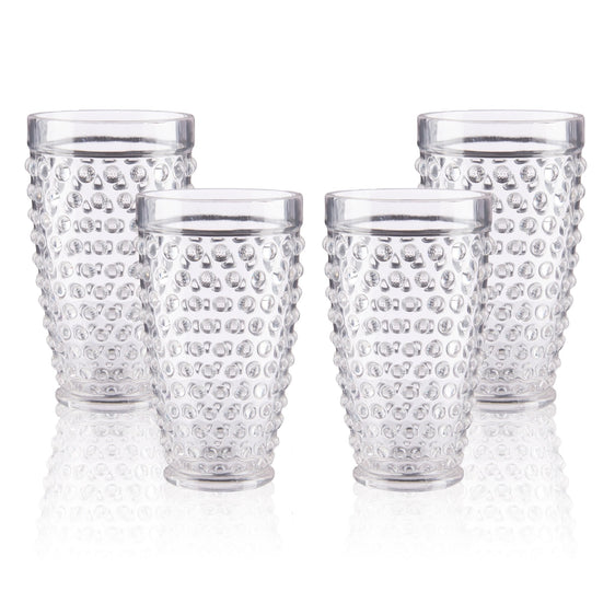 Pier 1 Emma Clear Acrylic 18 oz Drinking Glasses, Set of 4 - Drinkware Sets