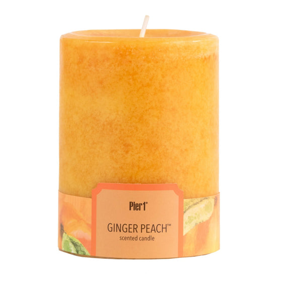 Pier 1 Ginger Peach® Mottled 3x4 Pillar Candle - Pillar Candles