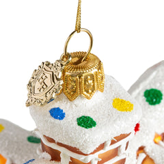 Pier 1 Gingerbread House with Pointed Roof Glass Christmas Ornament - Ornaments