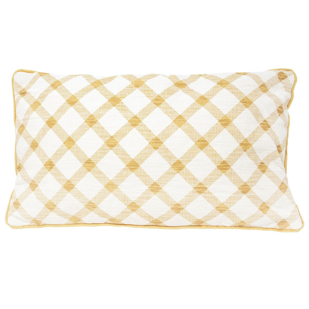 Pier 1 Gold Plaid Lumbar Pillow - Pillows