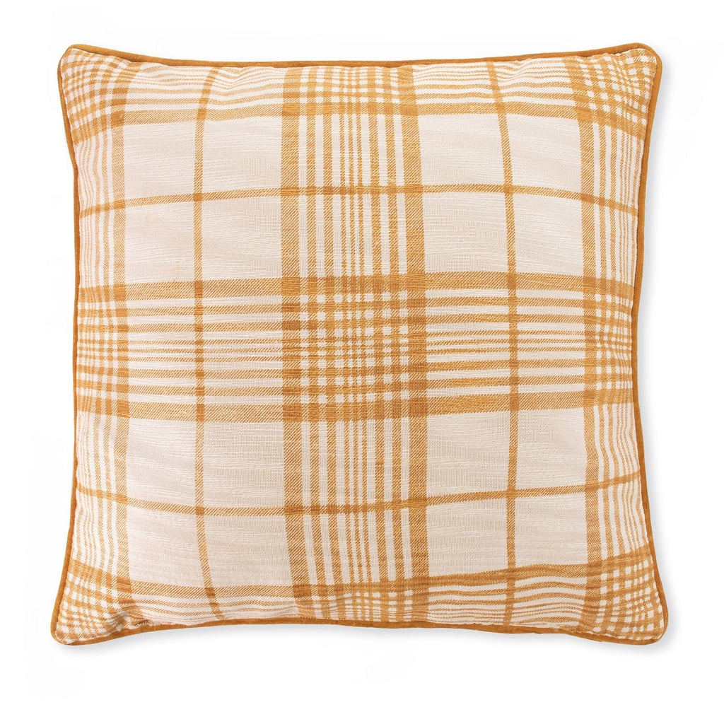 Pier 1 Gold Plaid Reversible Pillow - Pillows