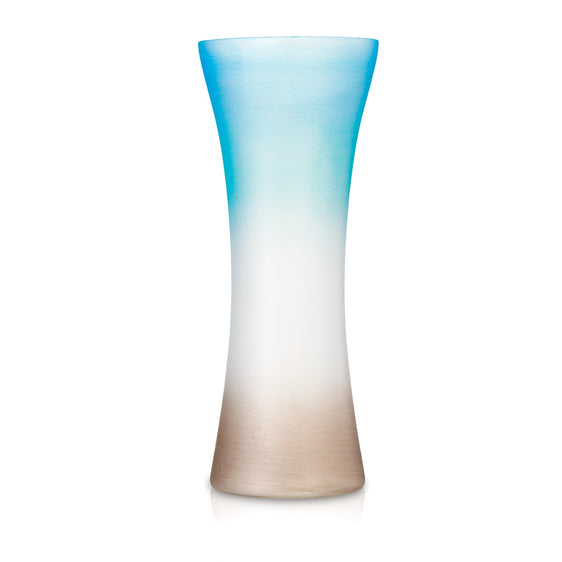 Pier 1 Handpainted Ombre Turquoise Glass Vase - Vases