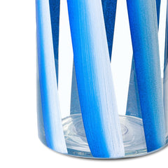 Pier 1 Handpainted Stripe Blue Glass Vase - Vases