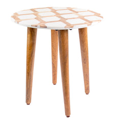Pier-1-Marble-&-Mango-Wood-Paraga-End-Table-Furniture