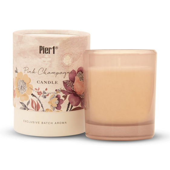 Pier 1 Pink Champagne 8oz Boxed Soy Candle - Jar Candles