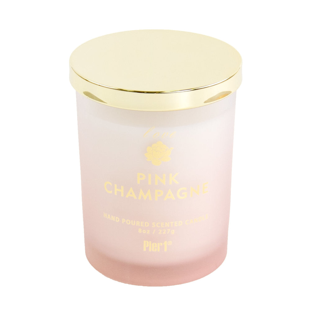 Pier 1 Pink Champagne 8oz Ombre Filled Candle - Home