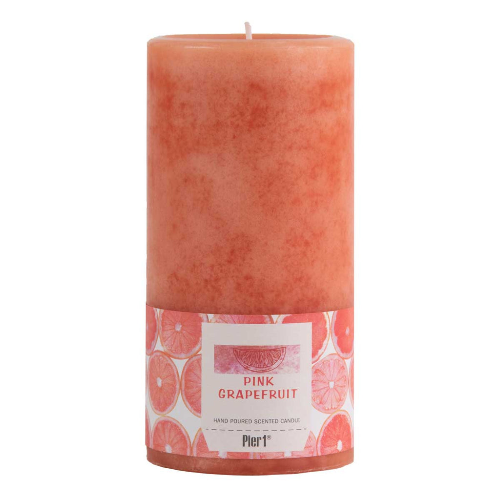 Pier-1-Pink-Grapefruit-3x6-Mottled-Pillar-Candle-Home