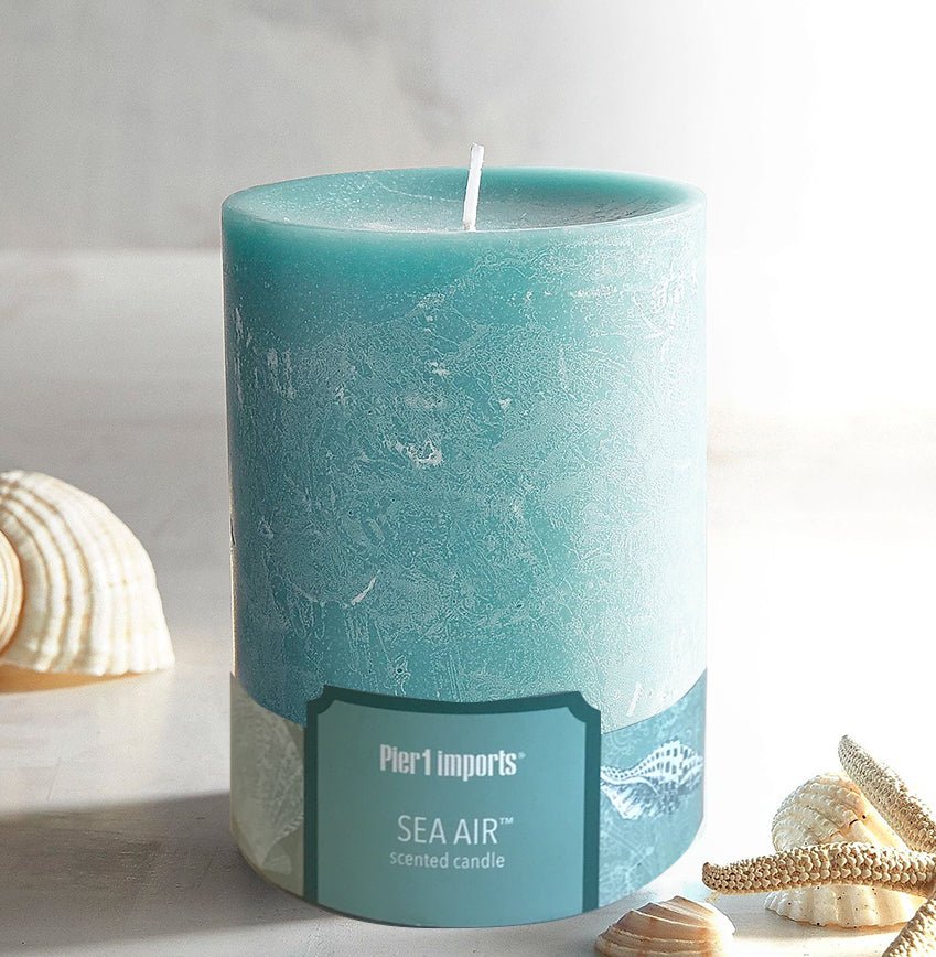 Pier 1 Sea Air 3x4 Mottled Pillar Candle - Pillar Candles