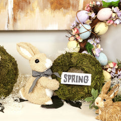 Pier 1 Sisal Bunny with Moss Wreath -