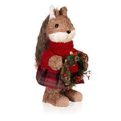 Pier 1 Standing Woodland Squirrel With Wreath - Christmas Decor