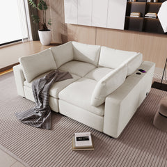Pierce Sectional Sofa with USB Charge Ports, Wireless Charging and Built-in Bluetooth Speaker - Sofas
