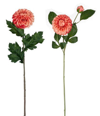 Pink-Dahlia-Flower-Stem-with-Bud-Accents,-Set-of-4-Faux-Florals
