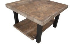 Pomona 27" Metal and Wood Square Coffee Table - Coffee Tables