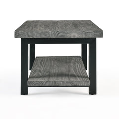 Pomona 42" Metal and Wood Coffee Table, Slate Gray - Coffee Tables