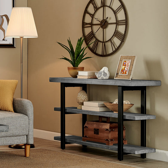 Pomona 48" Metal and Wood Media/Console Table - Consoles