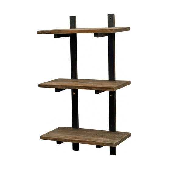 Pomona Metal and Solid Wood Wall Shelf - Shelves