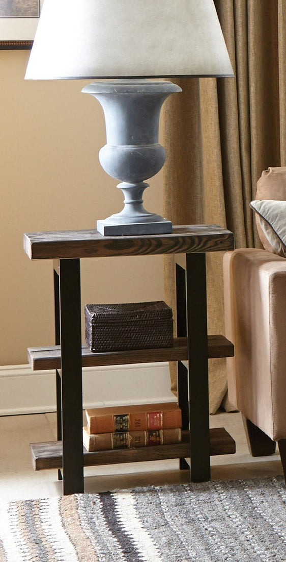 Pomona Metal and Wood 2-Shelf End Table - End Tables