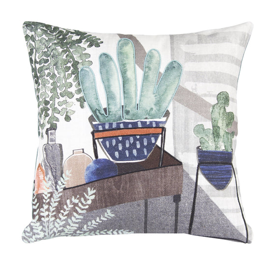 Potted-Plants-and-Foliage-Pillow,-Set-of-2-Decorative-Pillows