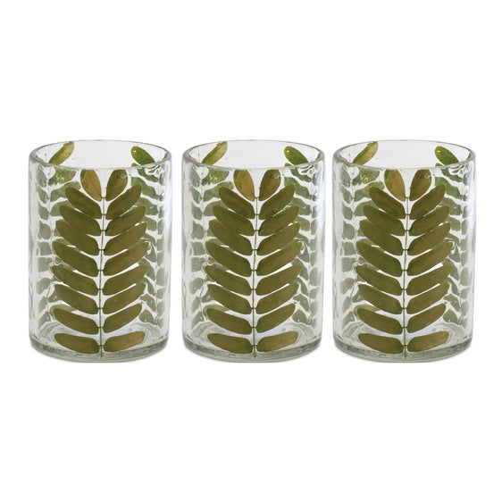 Pressed Leaf Candle Holder (Set of 3) - Candles and Accessories