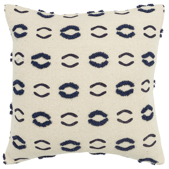 Printed And Embroidered Cotton Canvas Tribal Motif Pillow Cover - Decorative Pillows