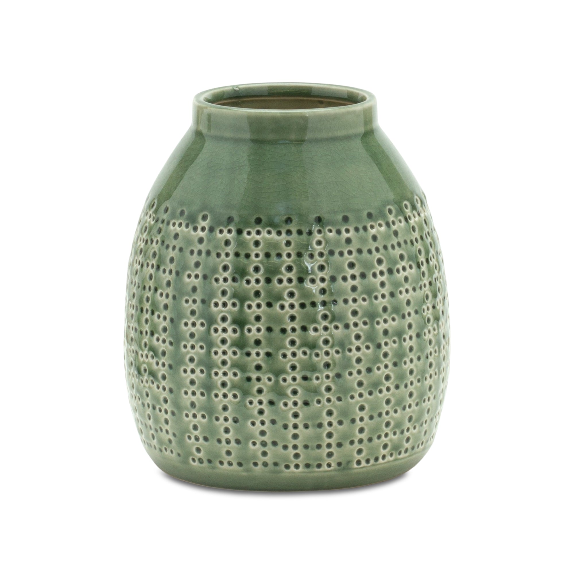 Punched Terra Cotta Vase 8" - Vases