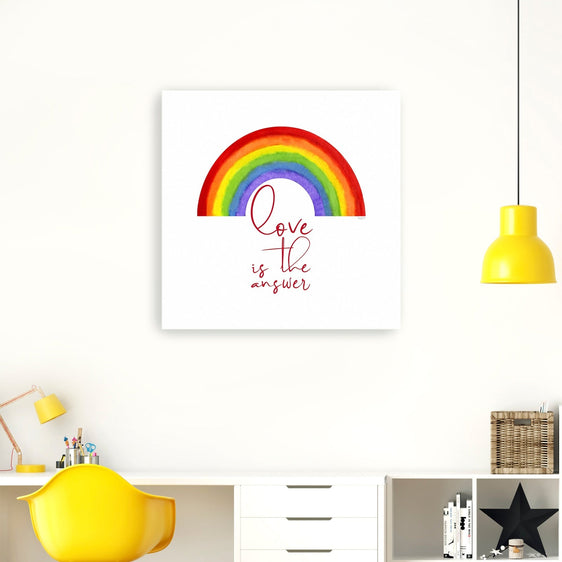 Rainbow and Sentiment IV Love Canvas Giclee - Wall Art
