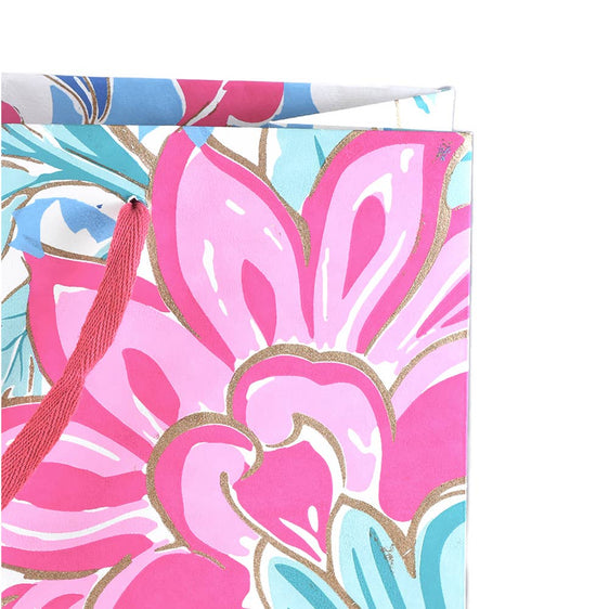 Recycled Paper Bag / Set of 5 Pcs / White Pink & Blue - Gift Bags