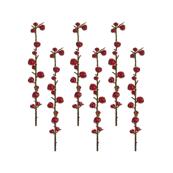 Red-Berry-Twig-Stems,-Set-of-6-Faux-Florals