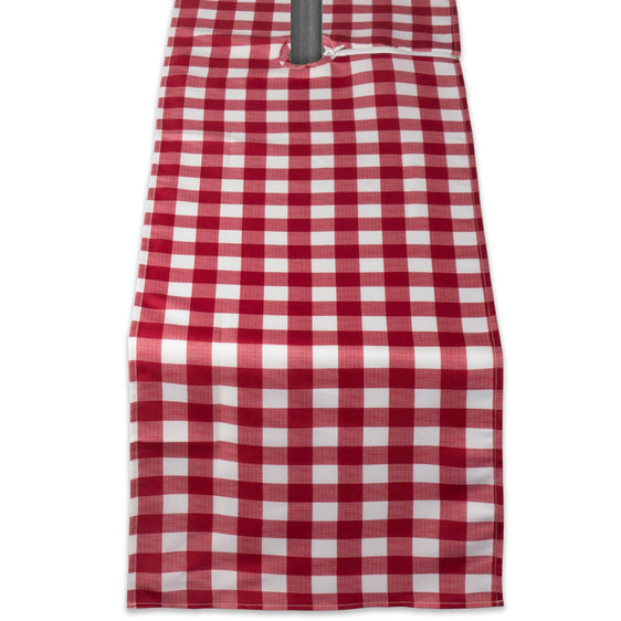 Red Check Outdoor Table Runner With Zipper 14x72 - Table Runners