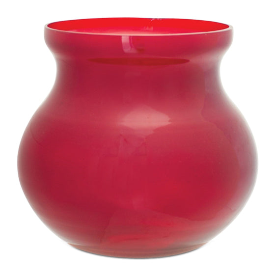 Red-Glass-Vase,-Set-of-2-Vases
