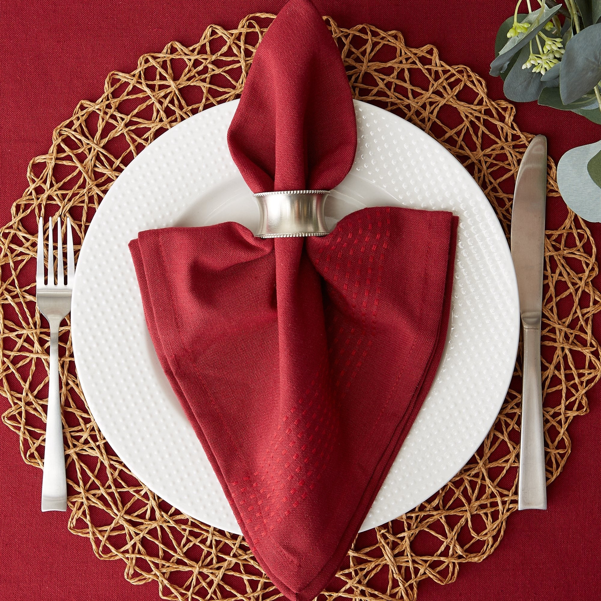 Redwood-Harvest-Dobby-Stripe-Napkins,-Set-of-6-Napkins
