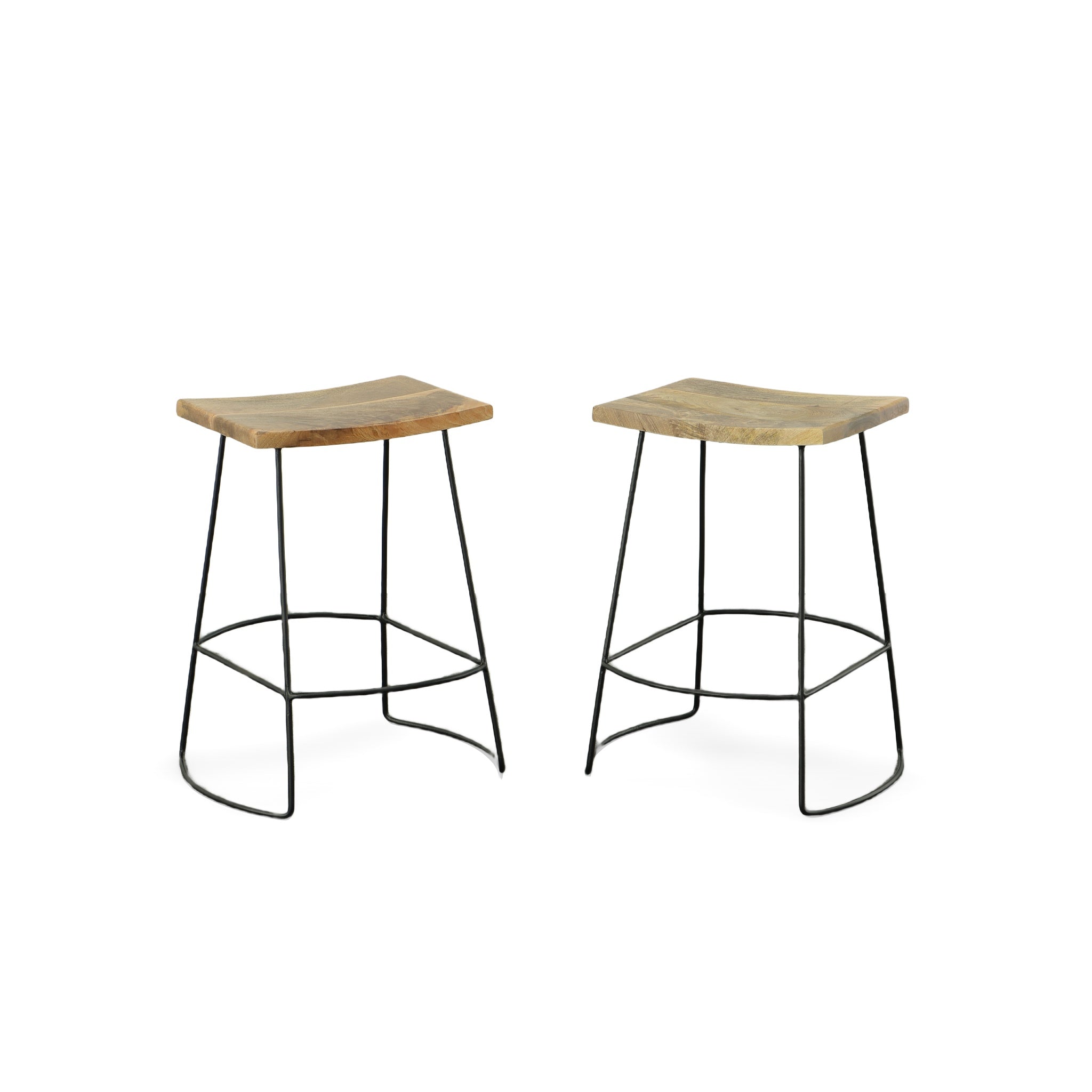 Reece 25 Inch Saddle Seat Counter Stool Set of 2 - Counter Stool