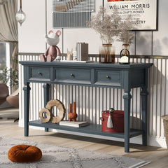 Reese 50'' Console Table with 2 Tiers of Storage, 3 Drawers and Open Style Bottom Shelf - Consoles