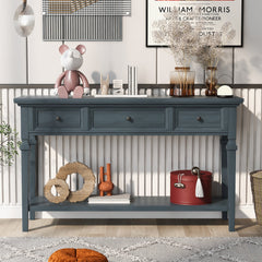 Reese 50'' Console Table with 2 Tiers of Storage, 3 Drawers and Open Style Bottom Shelf - Consoles
