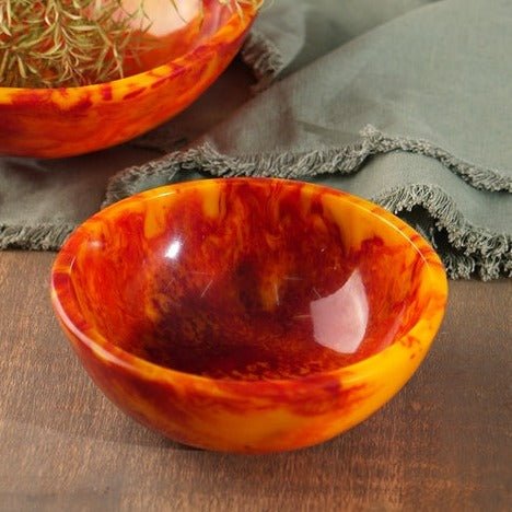 Orange-&-Brown-Resin-Decorative-Bowl-Bowls